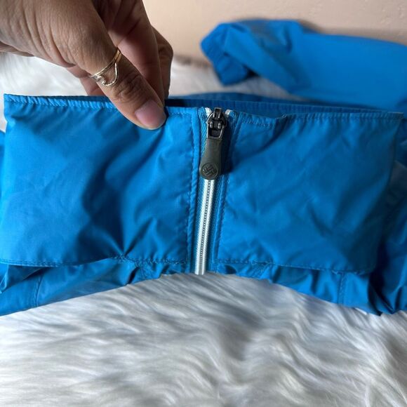 Columbia Omni-Shield Blue Outdoor Packable Windbreaker Rain Jacket Size Medium - Picture 8 of 13